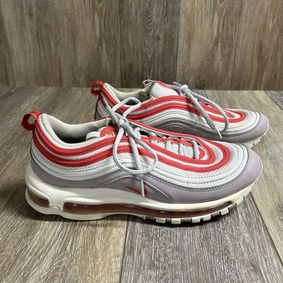 Nike Air Max 97 Womens Size 9 Shoes White Gray Red CI7388-002 Reflective Shoes - Picture 1 of 13